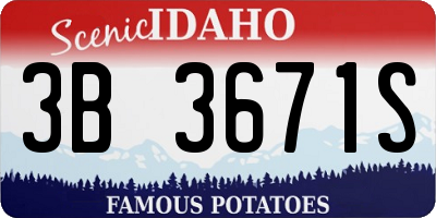 ID license plate 3B3671S