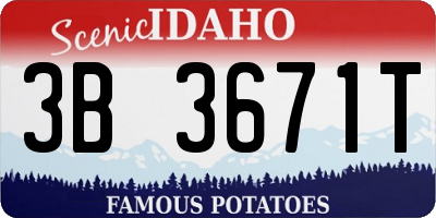ID license plate 3B3671T