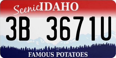 ID license plate 3B3671U