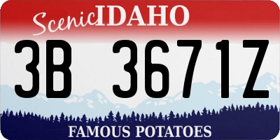 ID license plate 3B3671Z