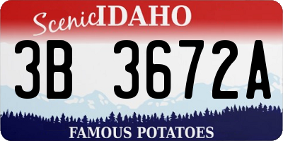 ID license plate 3B3672A