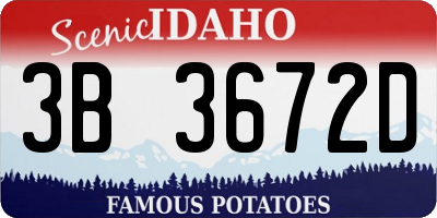 ID license plate 3B3672D