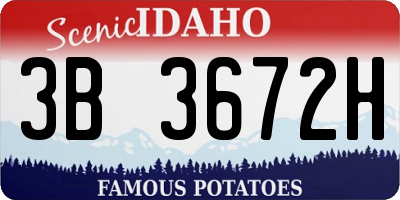 ID license plate 3B3672H