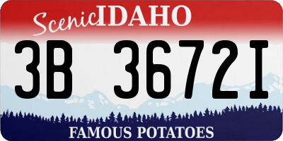 ID license plate 3B3672I