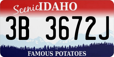 ID license plate 3B3672J