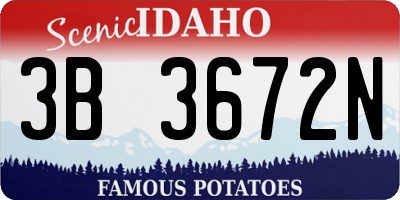 ID license plate 3B3672N