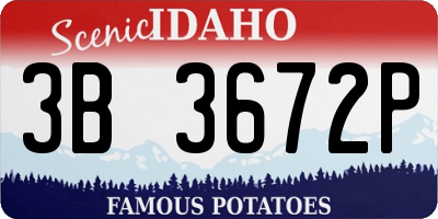 ID license plate 3B3672P
