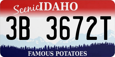 ID license plate 3B3672T
