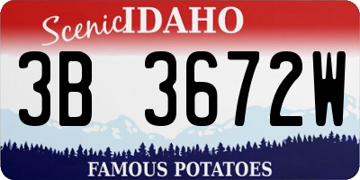 ID license plate 3B3672W
