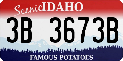 ID license plate 3B3673B