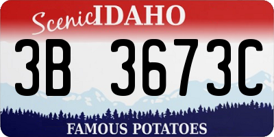ID license plate 3B3673C