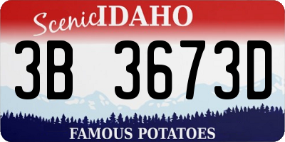 ID license plate 3B3673D