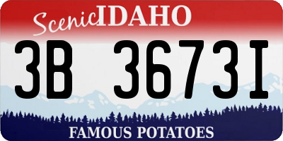 ID license plate 3B3673I