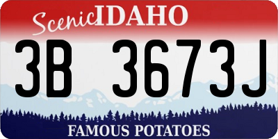 ID license plate 3B3673J