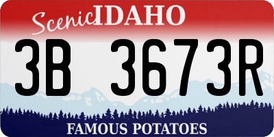 ID license plate 3B3673R