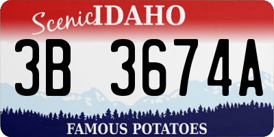 ID license plate 3B3674A