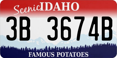 ID license plate 3B3674B