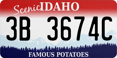 ID license plate 3B3674C