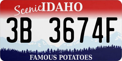 ID license plate 3B3674F