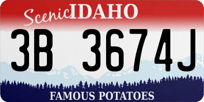 ID license plate 3B3674J
