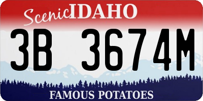 ID license plate 3B3674M