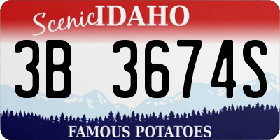 ID license plate 3B3674S