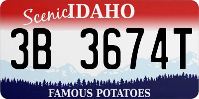 ID license plate 3B3674T