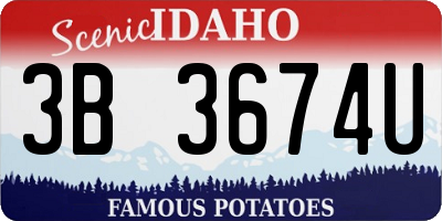 ID license plate 3B3674U