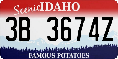 ID license plate 3B3674Z