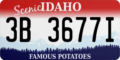 ID license plate 3B3677I