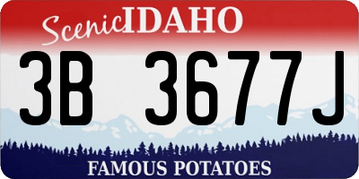 ID license plate 3B3677J