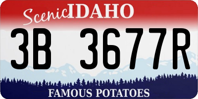 ID license plate 3B3677R