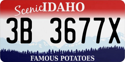 ID license plate 3B3677X