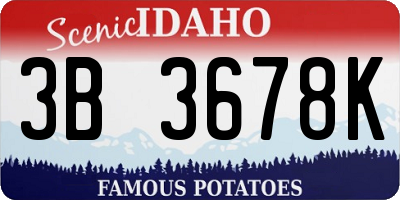 ID license plate 3B3678K