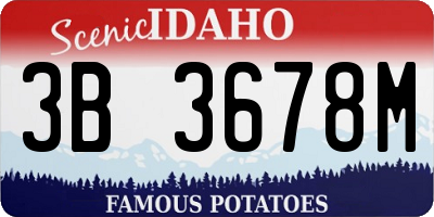 ID license plate 3B3678M
