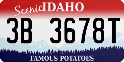ID license plate 3B3678T
