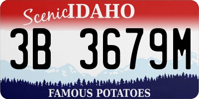 ID license plate 3B3679M