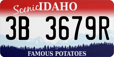 ID license plate 3B3679R