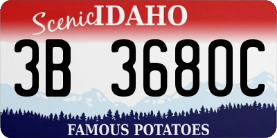 ID license plate 3B3680C