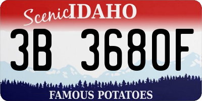 ID license plate 3B3680F