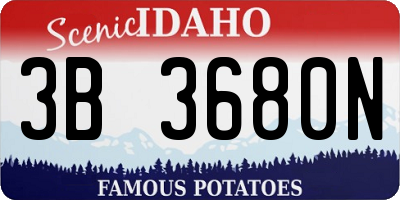 ID license plate 3B3680N