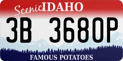 ID license plate 3B3680P