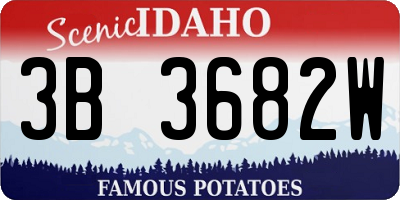 ID license plate 3B3682W