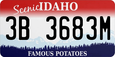 ID license plate 3B3683M