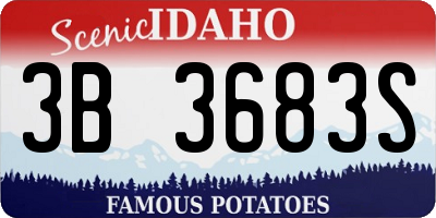 ID license plate 3B3683S