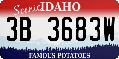 ID license plate 3B3683W