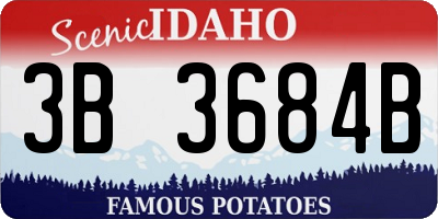 ID license plate 3B3684B