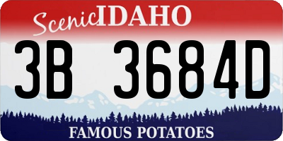 ID license plate 3B3684D