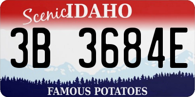 ID license plate 3B3684E