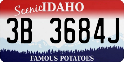 ID license plate 3B3684J
